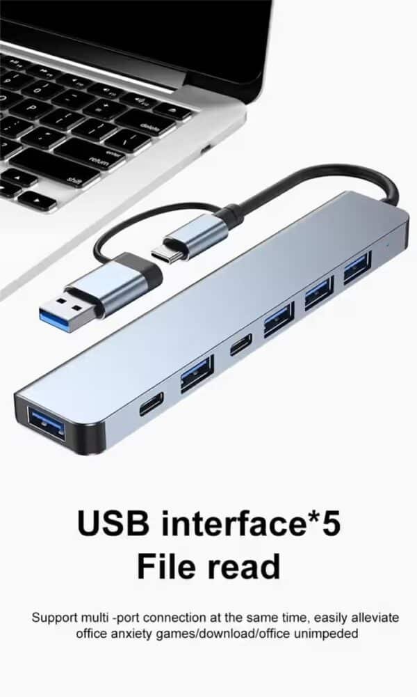 USB 3.0 5/8 Port Hub OTG Adapter 5Gpbs High Speed USB 3.0 2.0 Splitter 3.5 Audio - Image 10