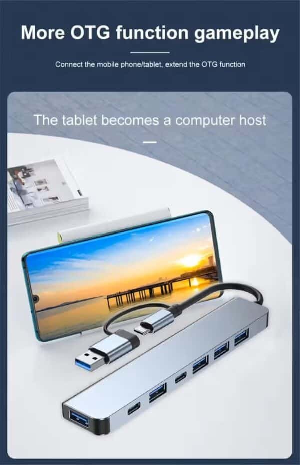 USB 3.0 5/8 Port Hub OTG Adapter 5Gpbs High Speed USB 3.0 2.0 Splitter 3.5 Audio - Image 8